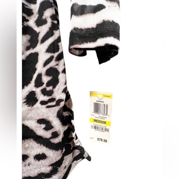 INC Animal Print Embellished Dress-Black & White Zebra Print-Size Medium - Picture 4 of 4